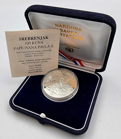 Chorwacja Jan Paweł II 100 Kuna 1994 st. 1