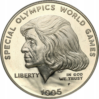 USA 1 dolar 1995 P lustrzanka SREBRO st.L