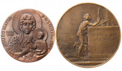 Polska/Francja Dupre Zestaw medali Papież + Jezus