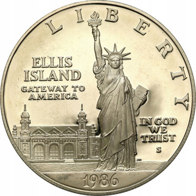 USA 1 dolar 1986 S lustrzanka SREBRO st.L