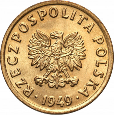 PRL. 5 groszy 1949 brąz st. 1
