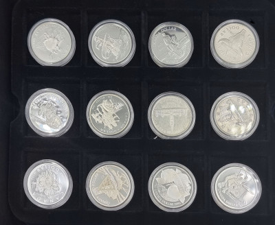Zestaw 12 szt Srebrne monety Kanadysjskie SREBRO