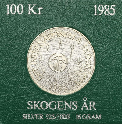 Szwecja. 100 kronor (koron) 1985, Srebro st.1