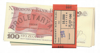 Banknot 100 złotych 1986 seria RR (23 sztuki) st.1