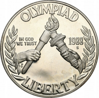 USA 1 dolar 1988 S lustrzanka SREBRO st.L