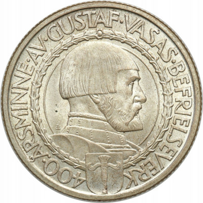 Szwecja, Gustaw V. 2 korony 1921, Sztokholm st. 1