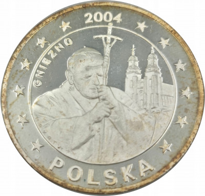 PRÓBA Essai 5 euro Jan Paweł II Gniezno 2004 Ag L