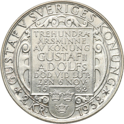 Szwecja 2 Korony 1932 st.1 PIĘKNE