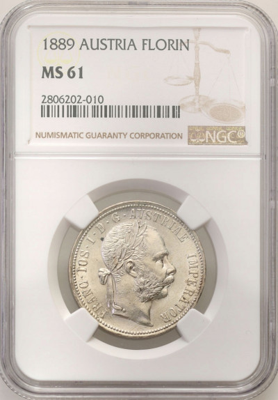 Austria. 1 Floren 1889 NGC MS61