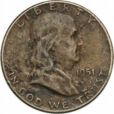 USA 1/2 dolara 1951 Franklin (dzwon) st.3-