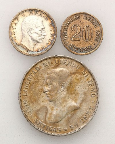 Zestaw monet srebrnych Urugwaj, Serbia , Niemcy