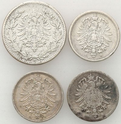 Niemcy Kaiserreich monety srebrne 4 sztuki st.3-