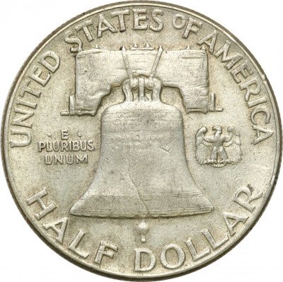 USA 1/2 dolara 1948 Franklin (dzwon) st.3+