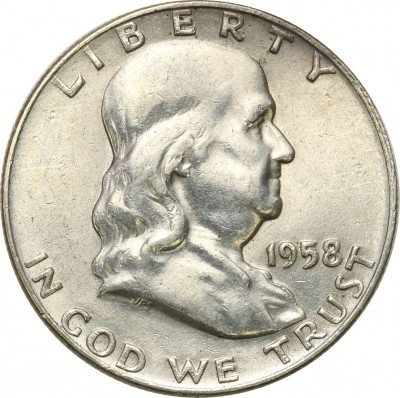 USA 1/2 dolara 1958 D Franklin (dzwon) st.2-