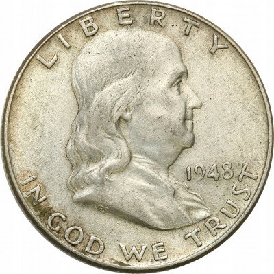 USA 1/2 dolara 1948 Franklin (dzwon) st.3+