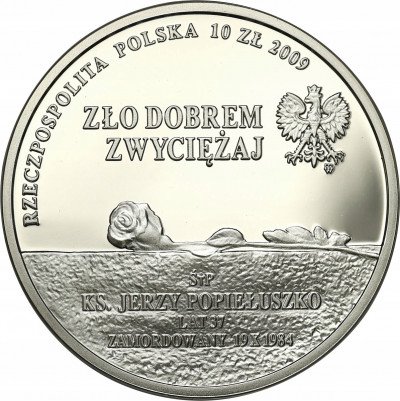 III RP 10 złotych 2009 Popiełuszko