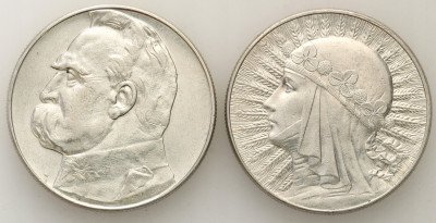 10 złotych Piłsudski 1936 + Kobieta 1932 – 2 szt