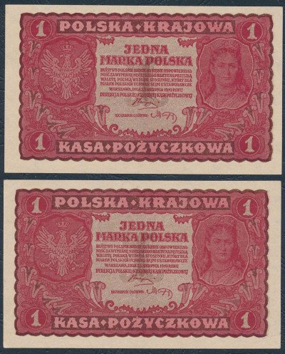 Polska. 1 marka Polska 1919 – 2 sztuki