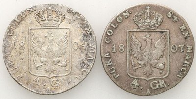 Niemcy 4 grosze 1804 + 1807 (A) Berlin - 2 sztuki