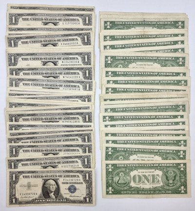 USA. 1 dolar 1957 B – SILVER CERTIFICATE – 80 szt!
