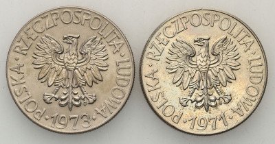 PRL. 10 złotych 1971-73 Kościuszko lot 2 szt.