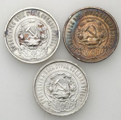 Rosja (sow) 50 kopiejek 1921+22 SREBRO - 3 typy