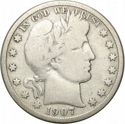 USA 1/2 dolara 1907 D Denver Barber st.3-