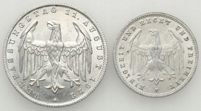 Niemcy Weimar 1922-23 (A) 2 szt. aluminium st.1/1-