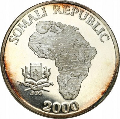Somalia 10 dolarów 2000 małpy (SREBRO uncja) st.L