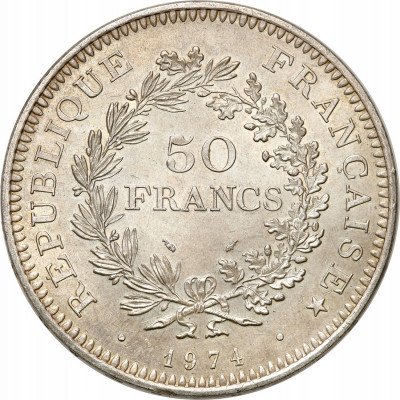 Francja 50 Franków 1974 SREBRO - PIĘKNE