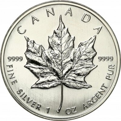 Kanada 5 dolarów 1995 liść klonu SREBRO uncja st.1