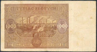 Banknot. 1000 złotych 1946 seria W