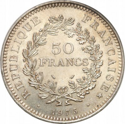 Francja 50 Franków 1975 SREBRO - PIĘKNE
