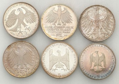 Niemcy RFN 5 Mark 1963-79 - 6 sztuki st.1/1-