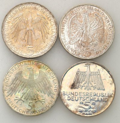 Niemcy RFN 5 Mark 1968-71 - 4 sztuki st.1/1-
