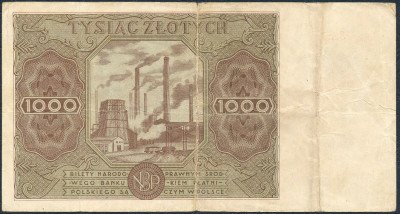 Banknot. 1000 złotych 1947 seria A