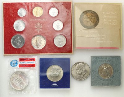 Rosja, USA, Watykan Zestaw monet 13 szt.