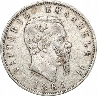 Włochy. Emanuel 5 Lirów 1865