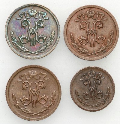 Rosja.1/2 kopiejki + 1/4 kopiejki 1899-1913 - 4szt