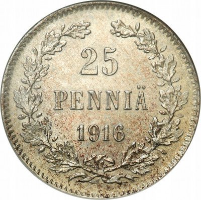 Rosja / Finlandia Mikołaj II 25 Pennia 1916