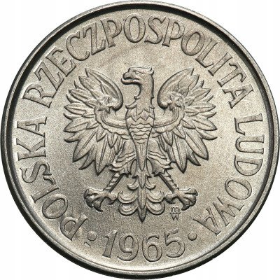 PRL. 50 groszy 1965 Al. - PIĘKNY
