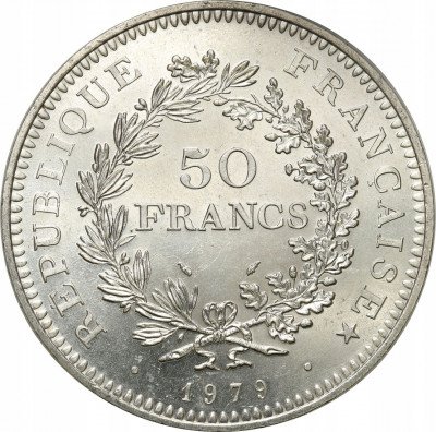 Francja 50 Franków 1979 SREBRO - PIĘKNE