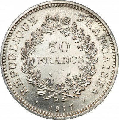 Francja 50 Franków 1977 SREBRO - PIĘKNE