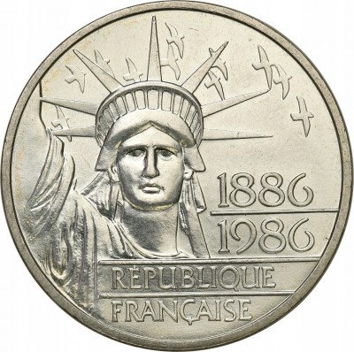 Francja 100 franków 1986 Piedfort podw. gruba st.1