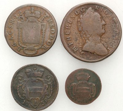 Monety XVIII w. miedź (4 sztuki) st.3