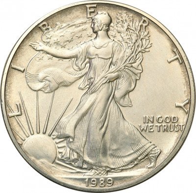 USA dolar 1989 Liberty SREBRO uncja