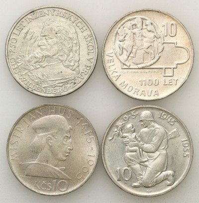 Czechosłowacja 10 koron 1955-65 zestaw 4 sztuk