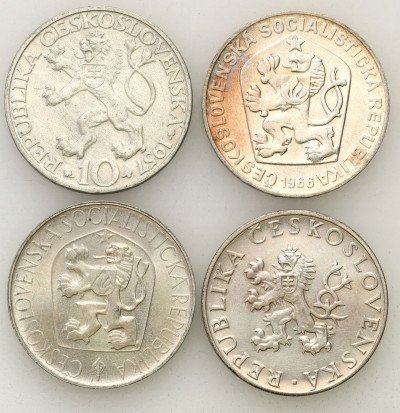 Czechosłowacja 10 koron 1955-65 zestaw 4 sztuk