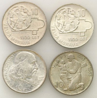 Czechosłowacja 10 koron 1955-66 zestaw 4 sztuk