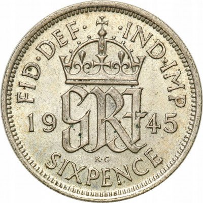Wielka Brytania 6 Pence 1945 Jerzy VI